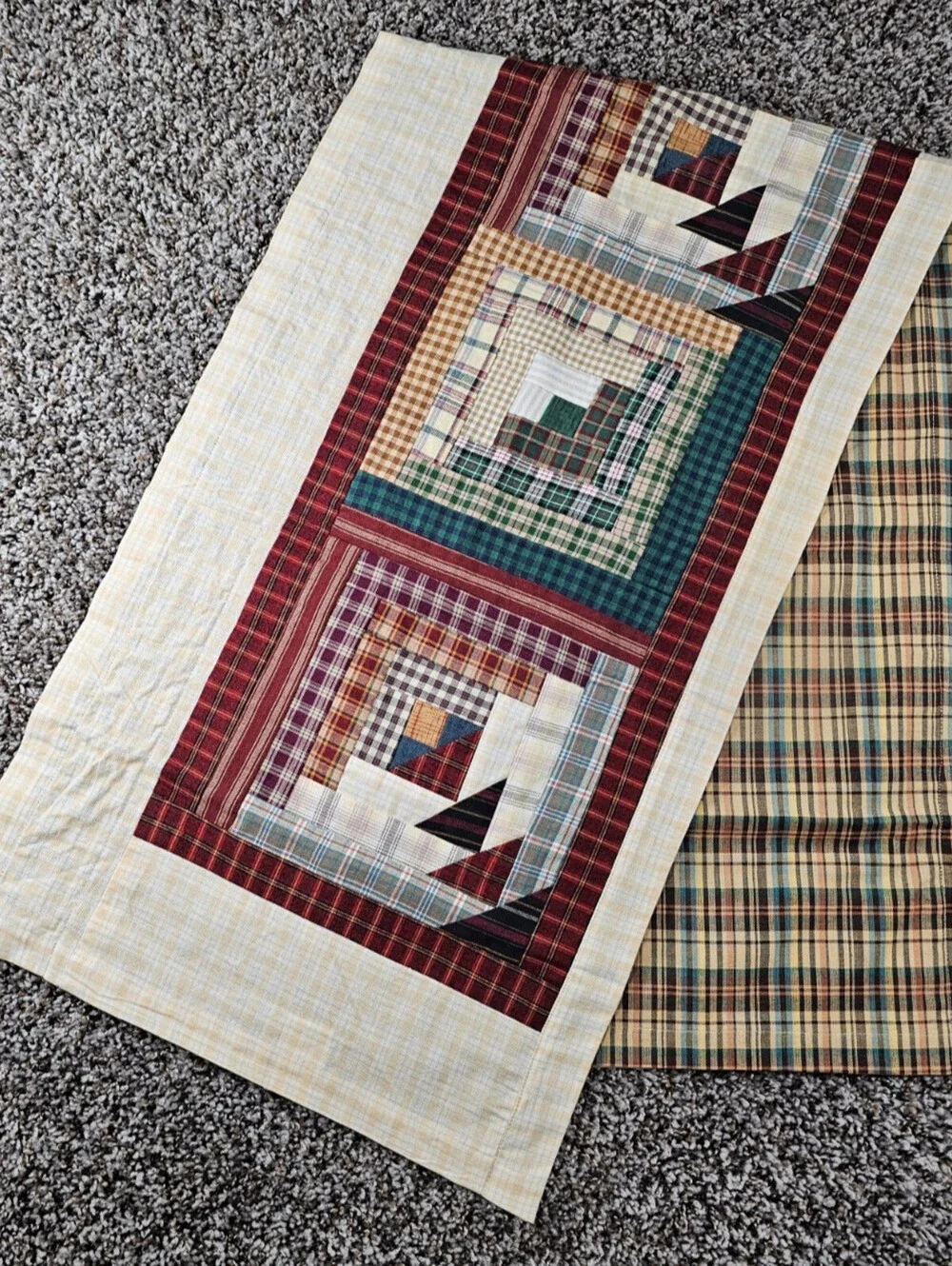 Vintage Handmade Quilt Quilted Window Valance Curtain Country Cabin Cottagecore